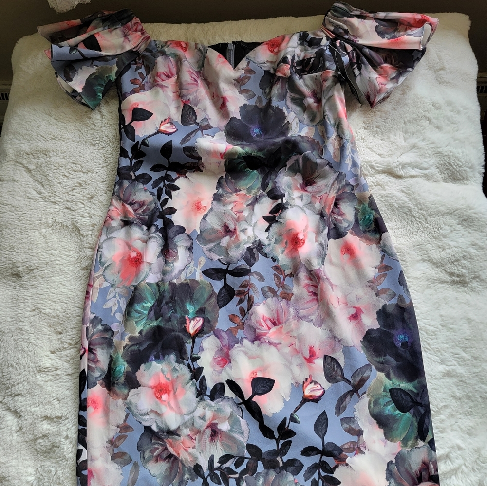 Badgley Mischka Off Shoulder Dress
